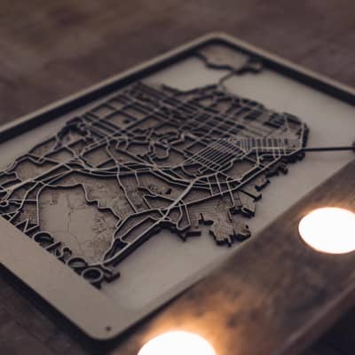 Chicago Multi Layer Wood Map