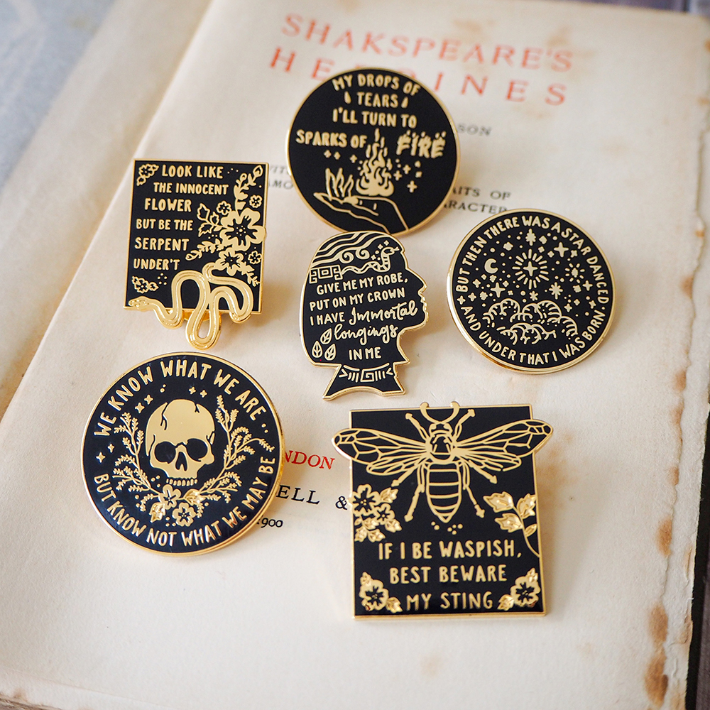 Shakespeare Heroines Enamel Pins
