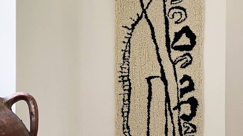 One of our tufted wall hangings. Each of our pieces is an edition out of a maximum of 10 and is handmade meaning each one is unique.