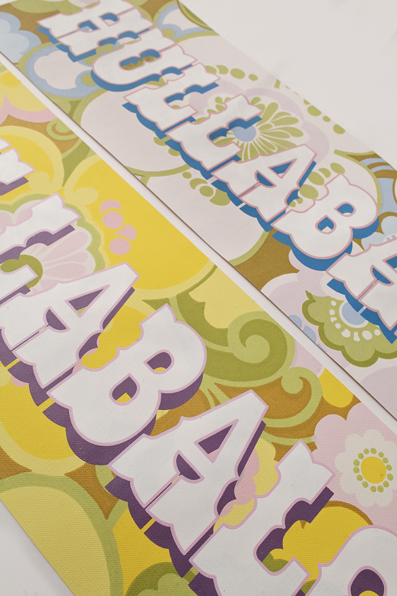 Screen Print Typographic Art Hullabaloo