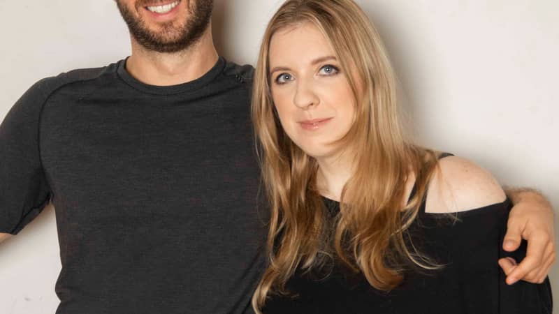 Amanda and David, founders of Yogalinemats.com personalised yoga mats