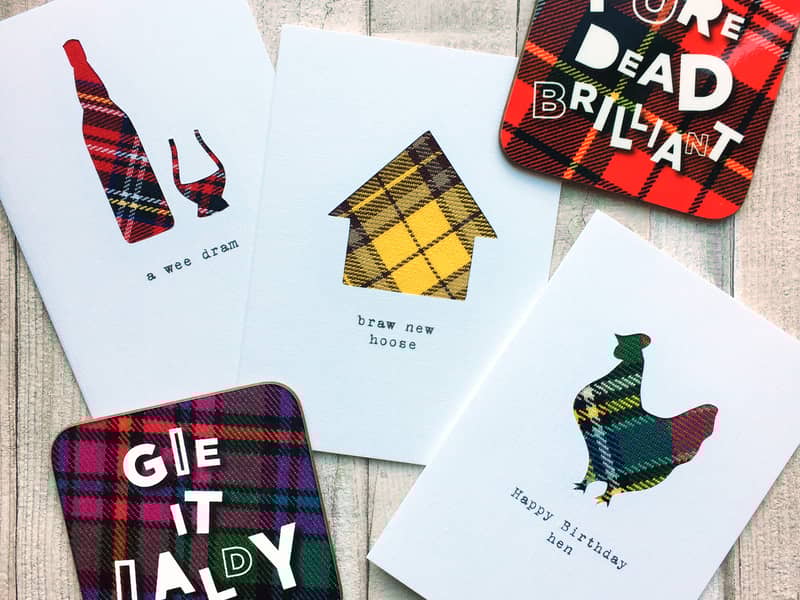 scottish tartan cards coasters