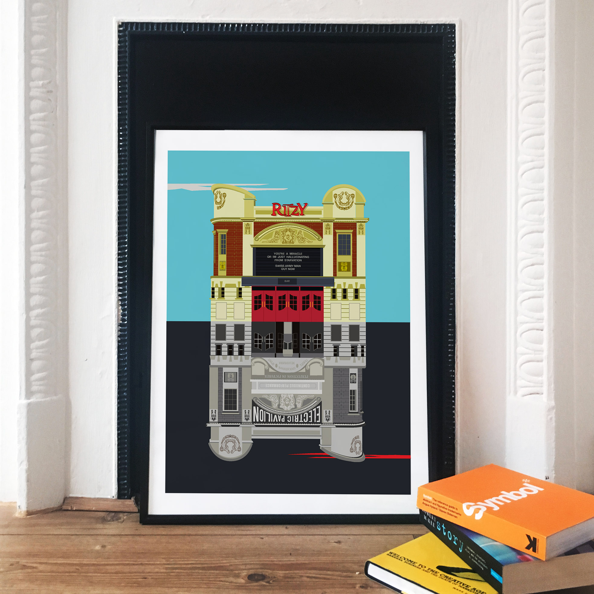 The Ritzy Cinema Illustrated Art Print Poster, London Prints
