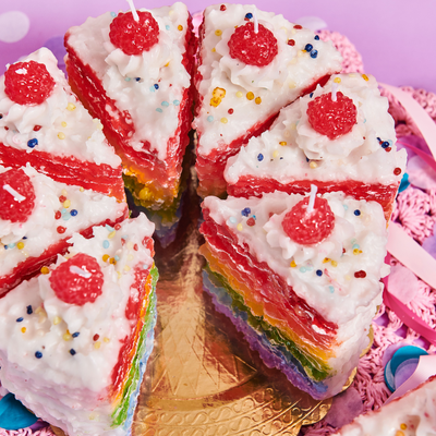 birthday rainbow cake candle