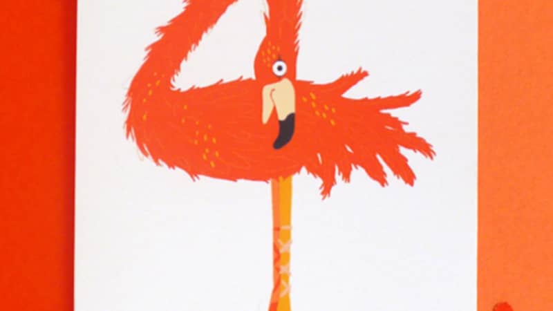 Party Animal flamingo four children's birthday cards