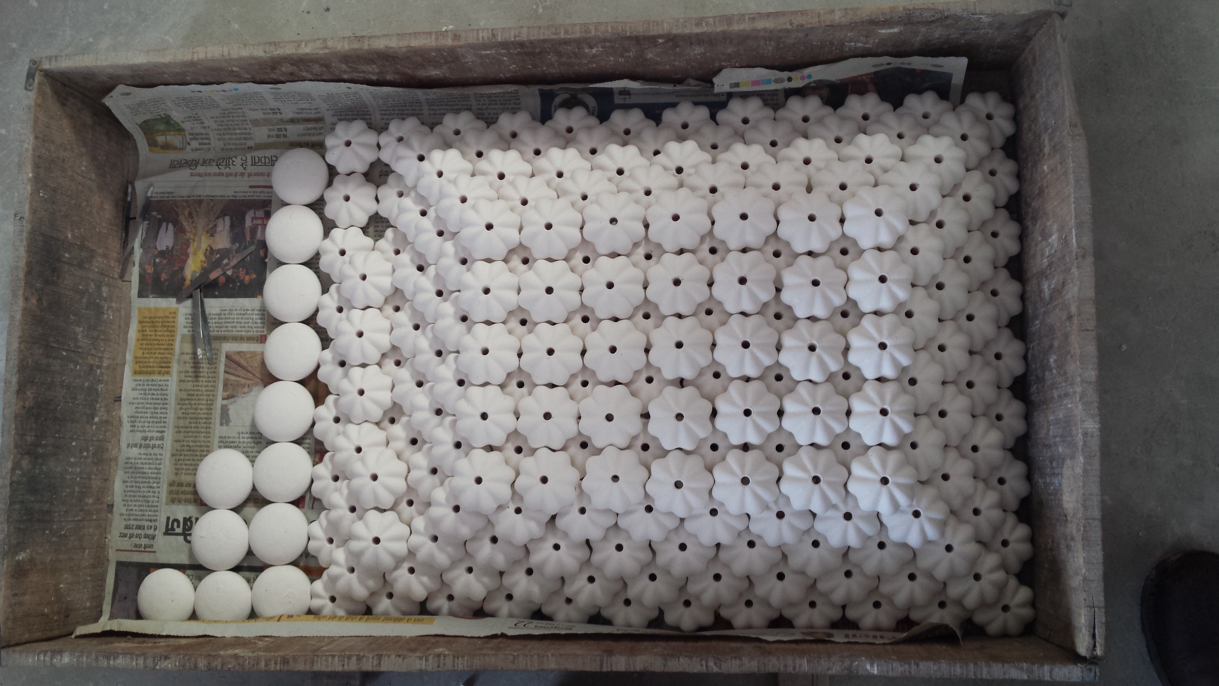 Ceramic Knob Production - Ready for the Kiln