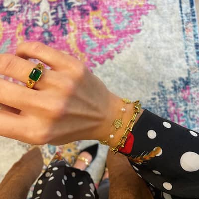 Catalina flor is our hammered gold floral designed bracelet