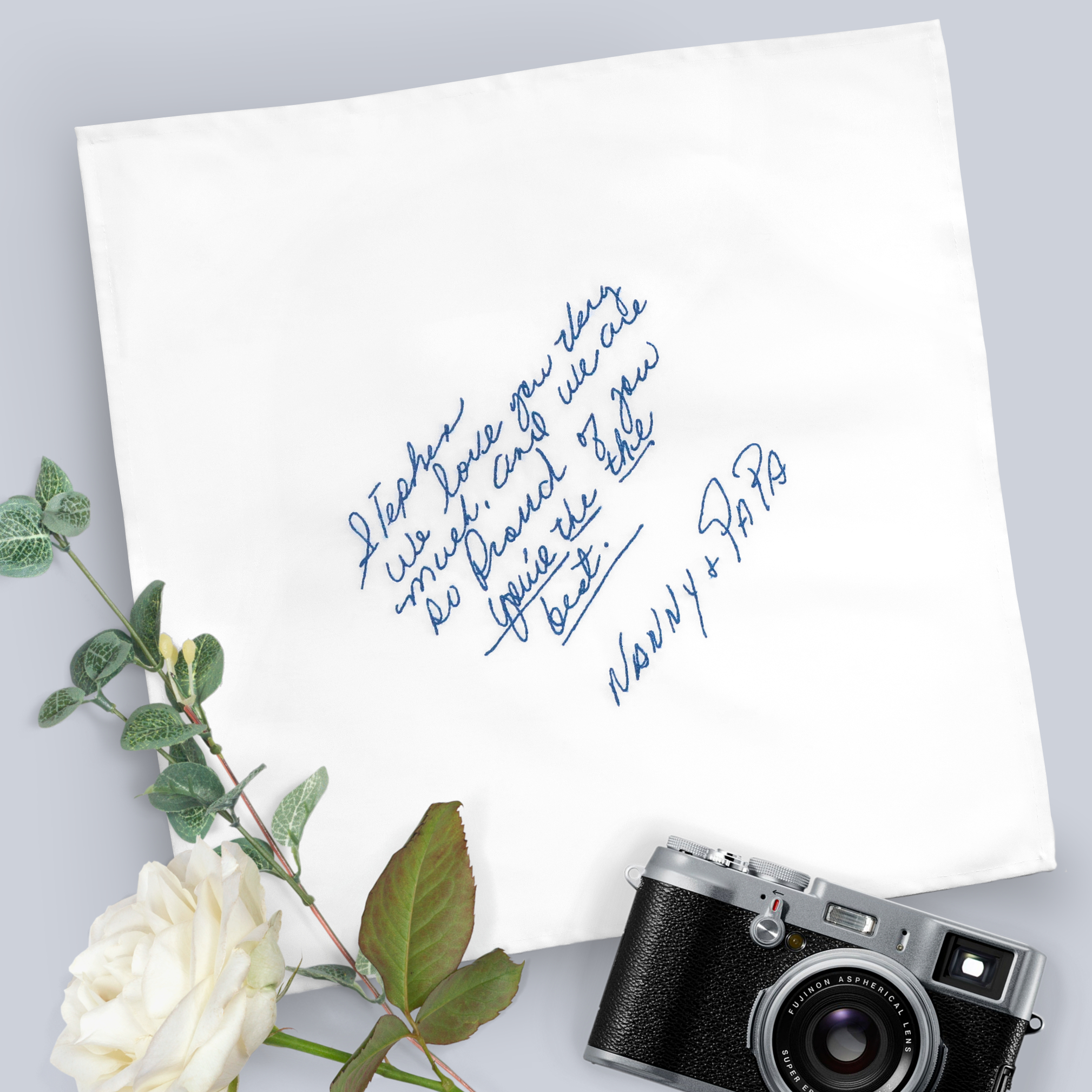 finished handwriting handkerchief