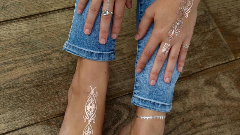 Indie tattoos in silver & gold