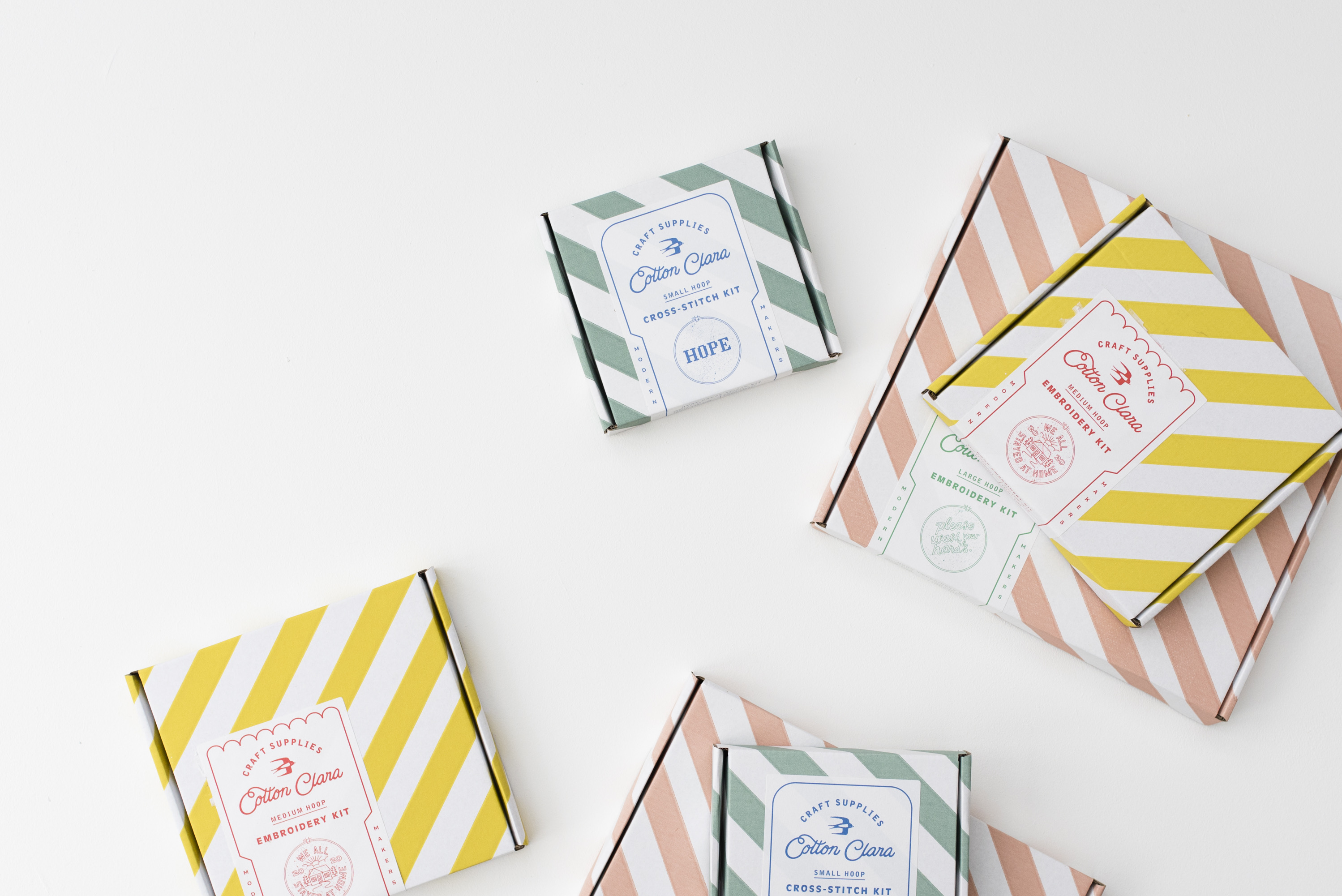 Packing kits at Cotton Clara