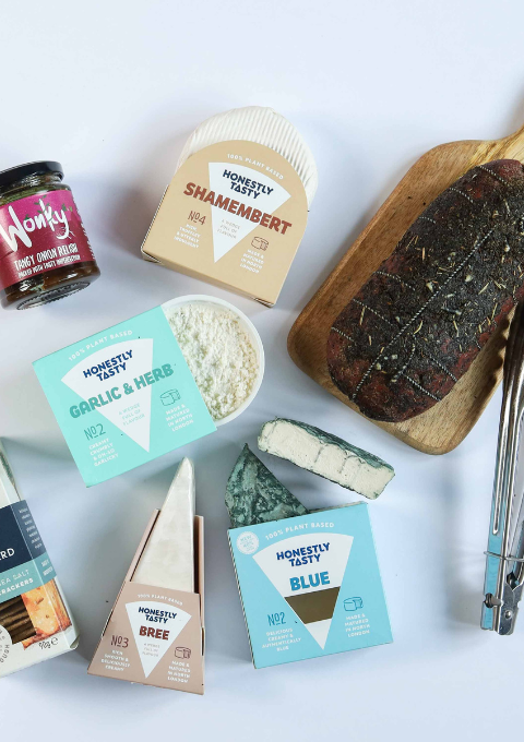 vegan lamb with award-winning vegan cheeses