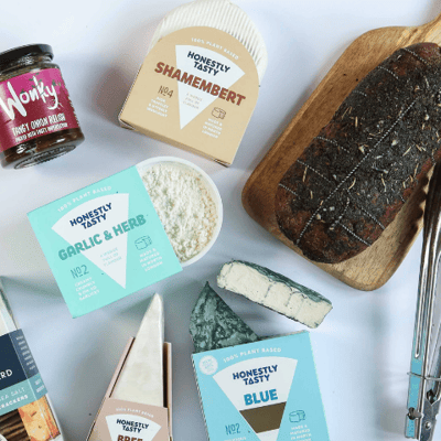 vegan lamb with award-winning vegan cheeses