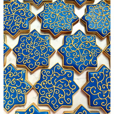 Midnght blue henna themed biscuits