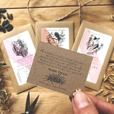 Cat Lover Seeds Mark Twain Quote