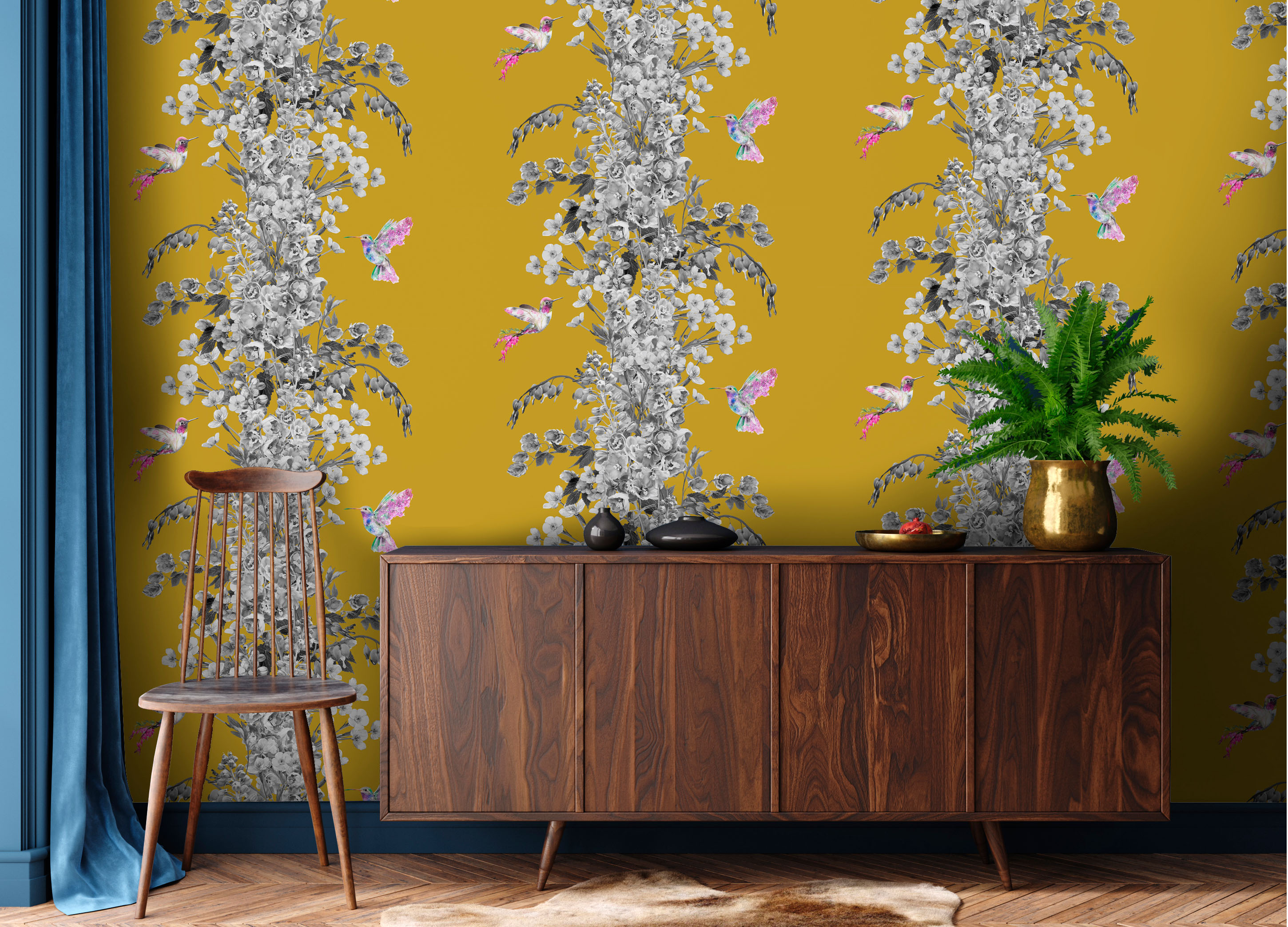 wallpaper hummingbird by Lola Design