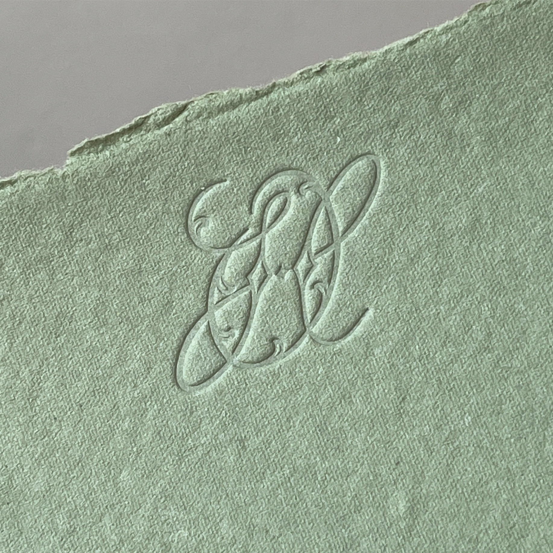 Bespoke Monogram letterpress notecards 
