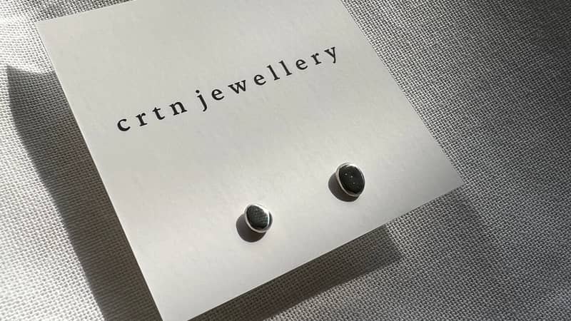 Molten Recycled Silver Stud Earrings