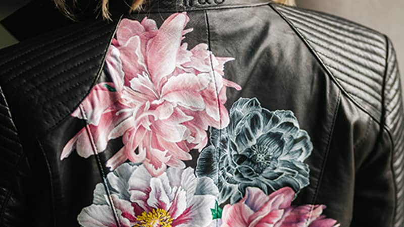 Hand painted The Mrs Bride Leather Jacket