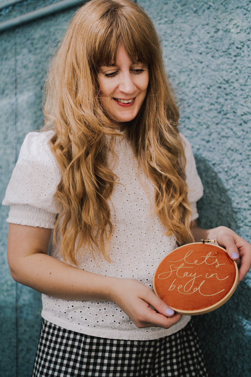 Owner Katie showing off her favourite velvet colour.