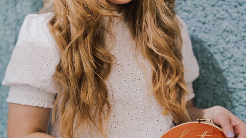 Owner Katie showing off her favourite velvet colour.