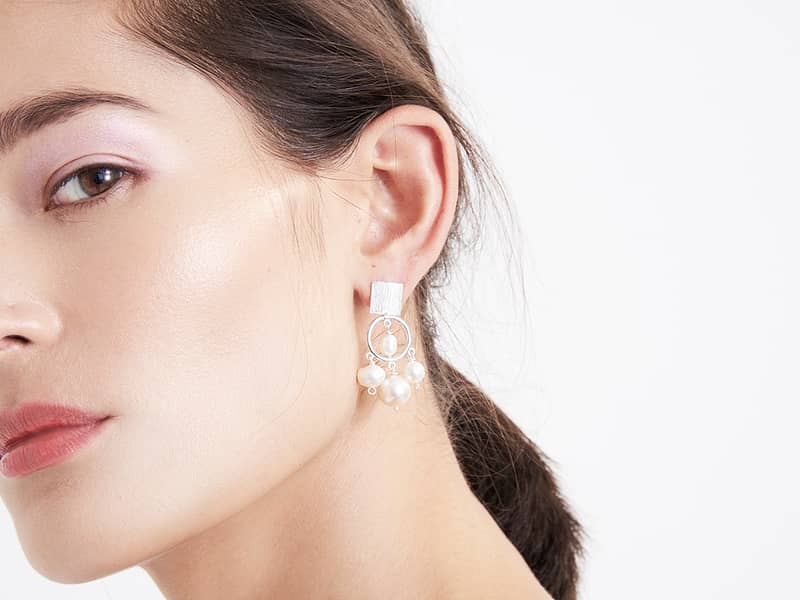 Elijah silver earrings with pearls