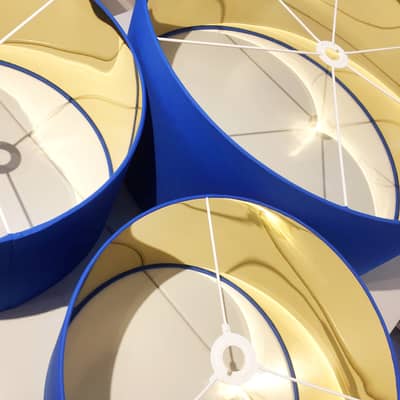 Blue and Gold mirror lampshade