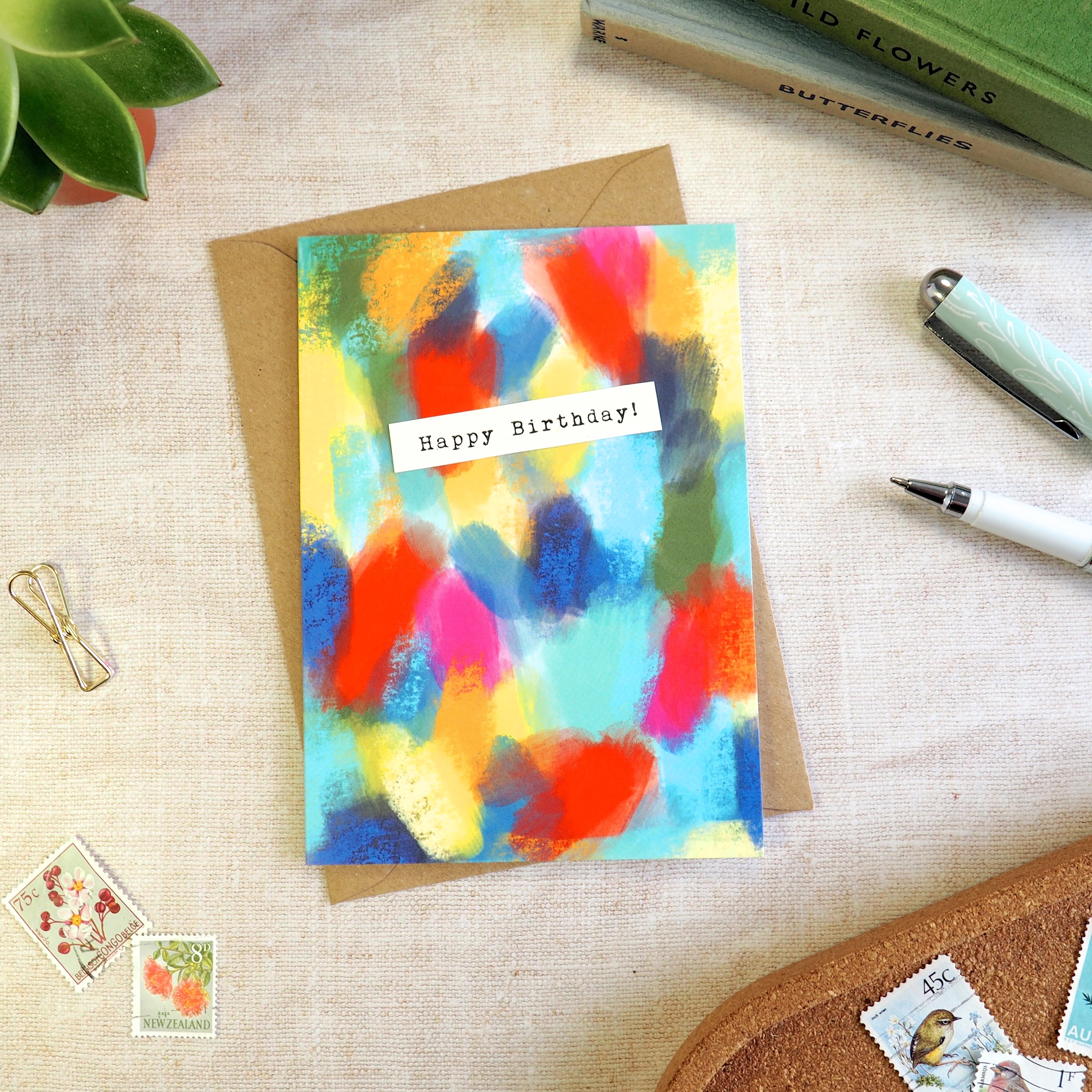Paint Splatter Happy Birthday Card