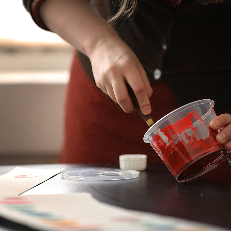 all decorations are printed by hand 