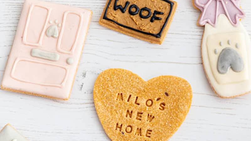 Fluff & Crumble Home Sweet Home Iced Dog Biscuit Set