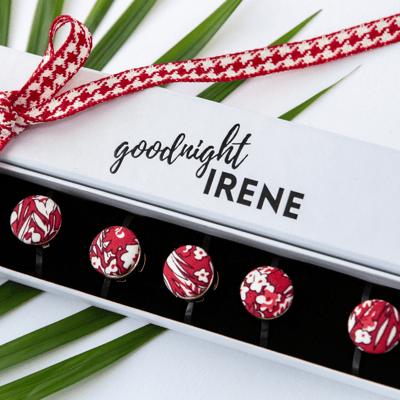 Red ditsy print Button Covers