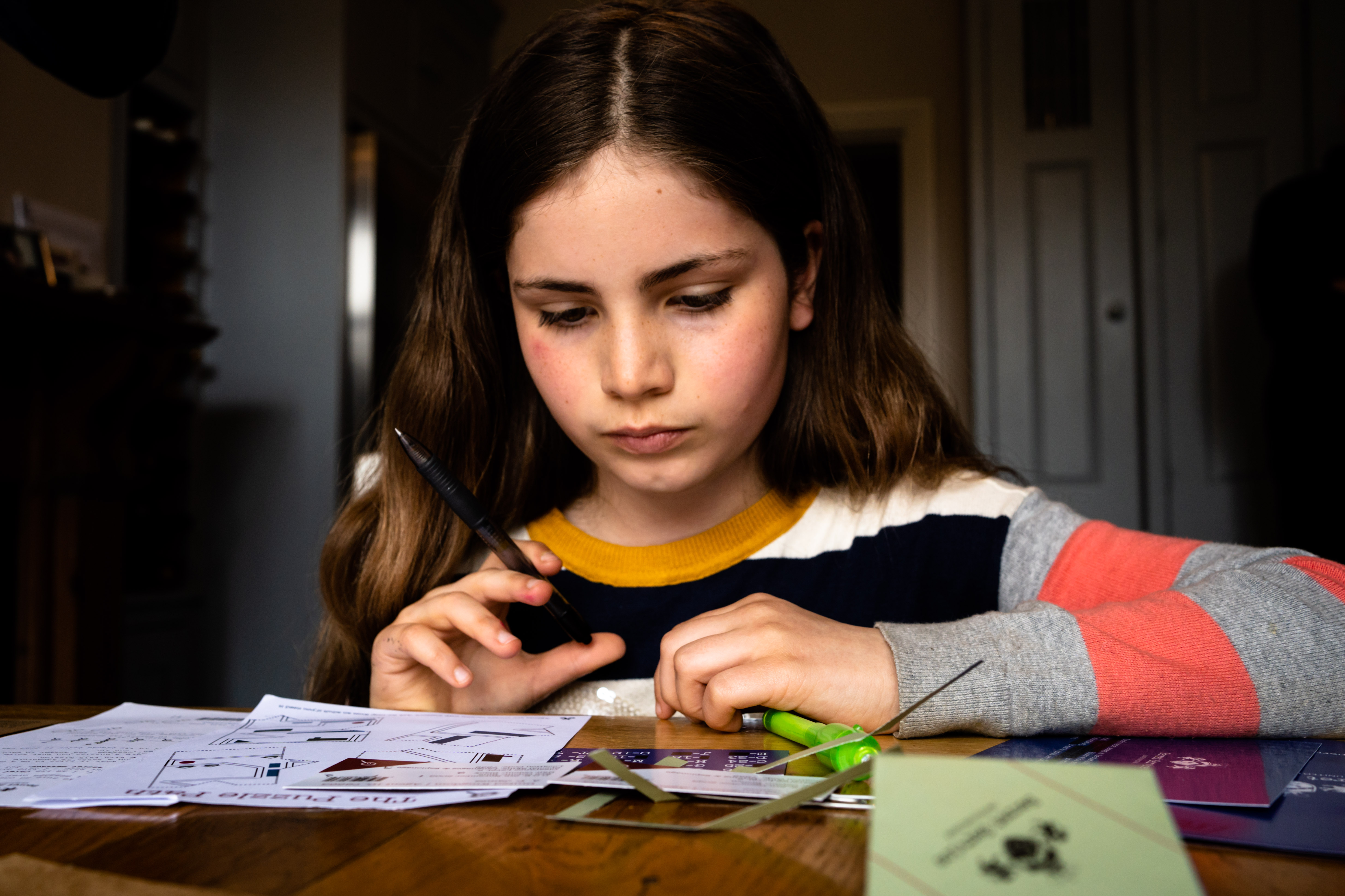 Girl playing puzzle