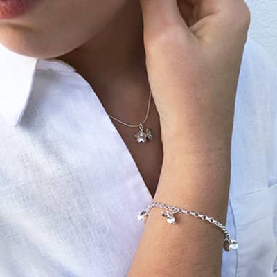 Blossom flower silver charm bracelet by Gabriella Casemore