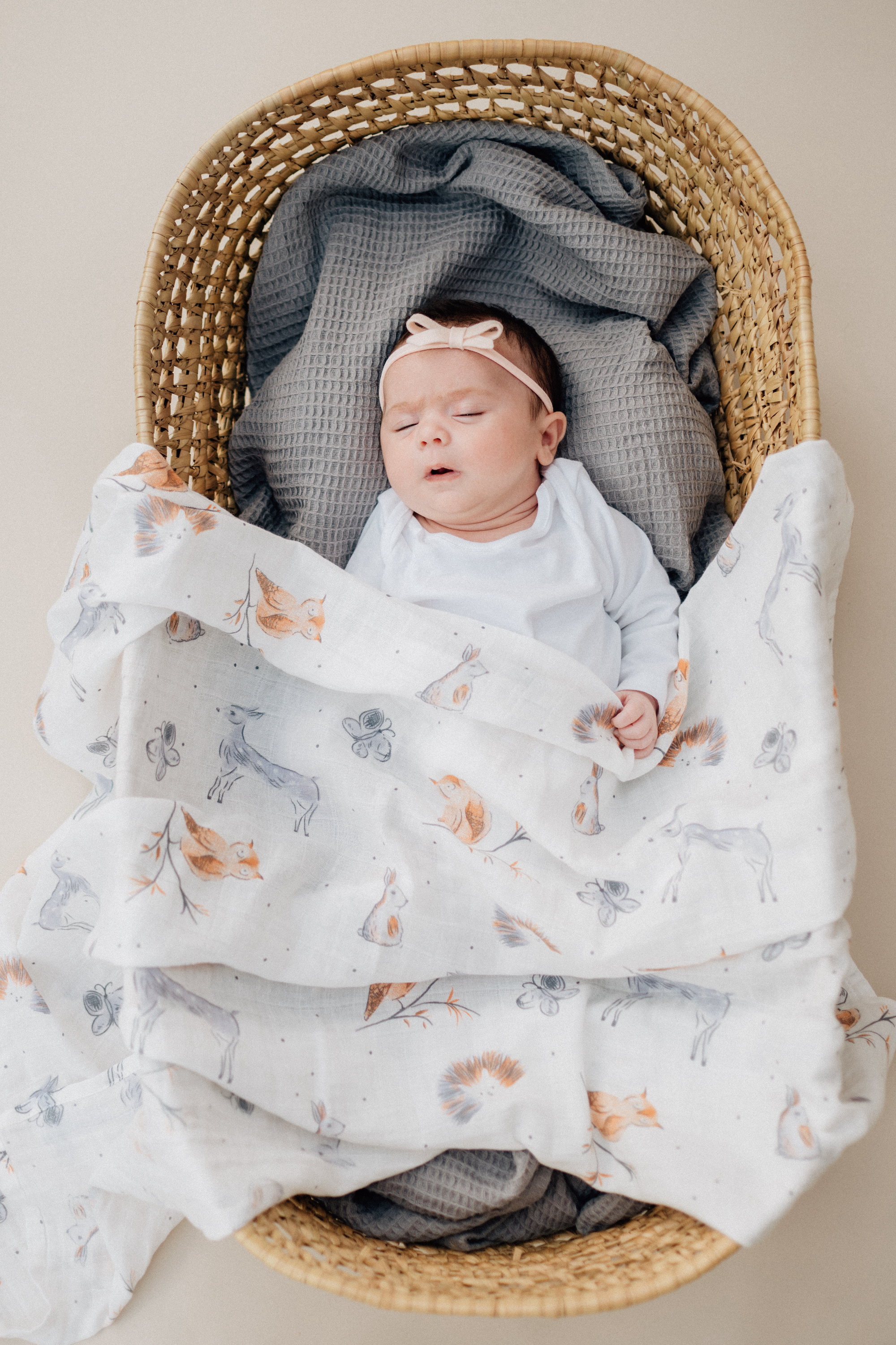 woodland muslin swaddle