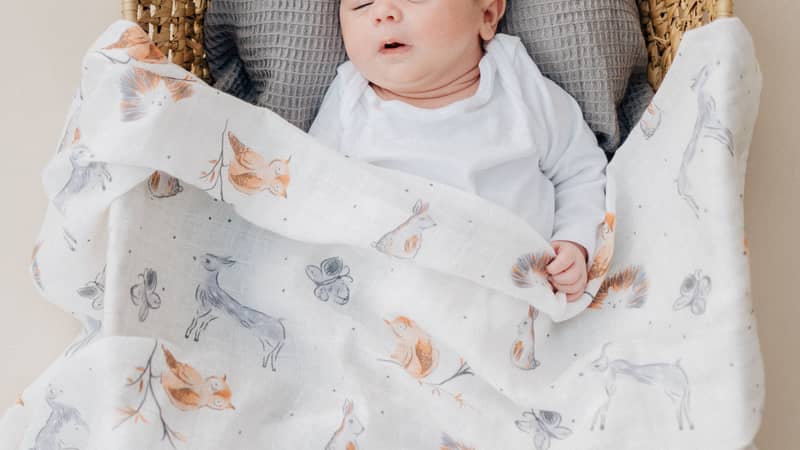 woodland muslin swaddle