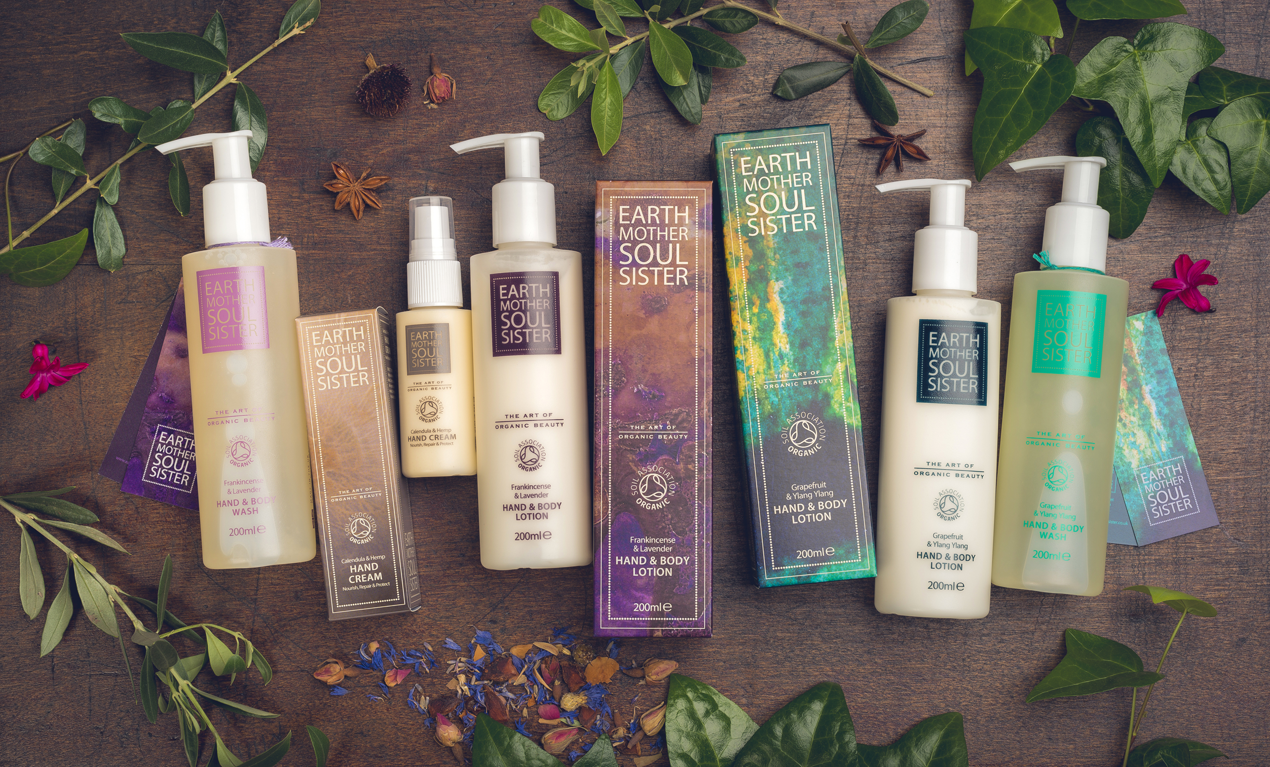 Organic skin care range