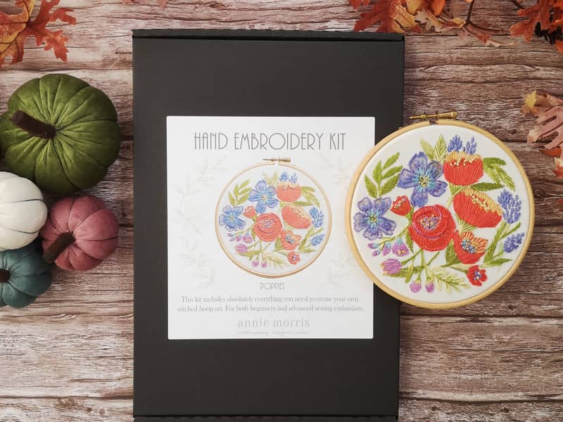 Coastal hand embroidery pattern design