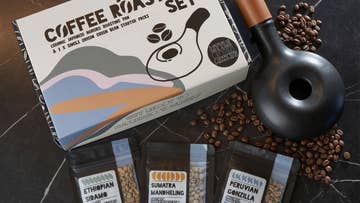 Artisan coffee roasting set image