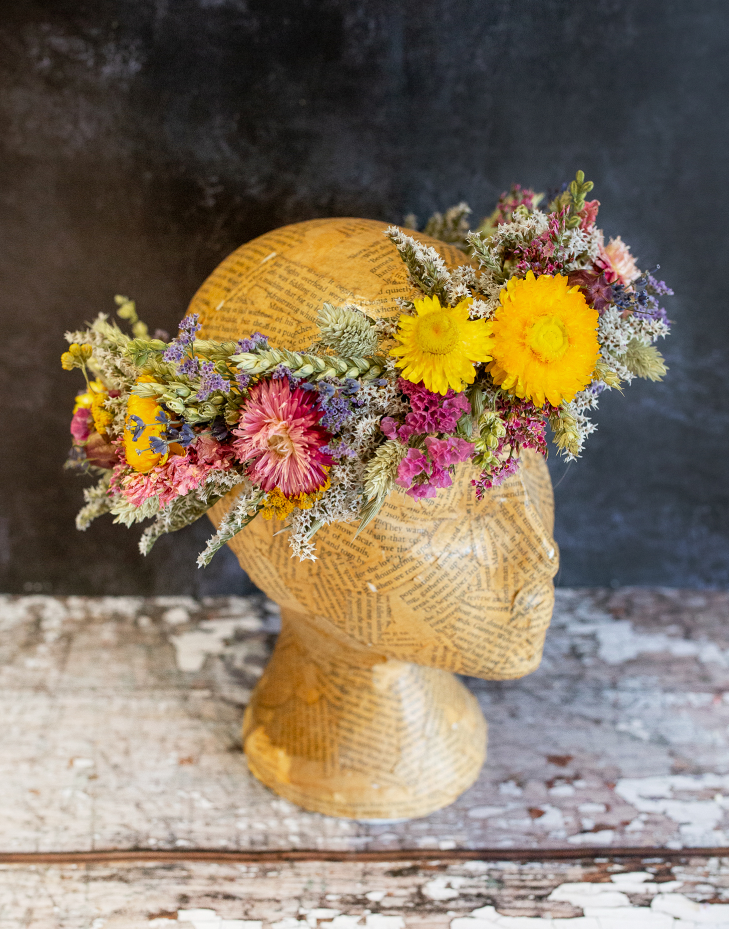 A completed floral crown