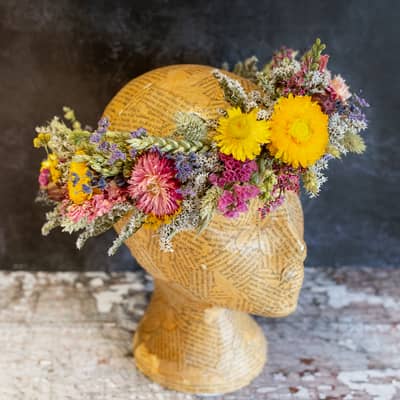 A completed floral crown