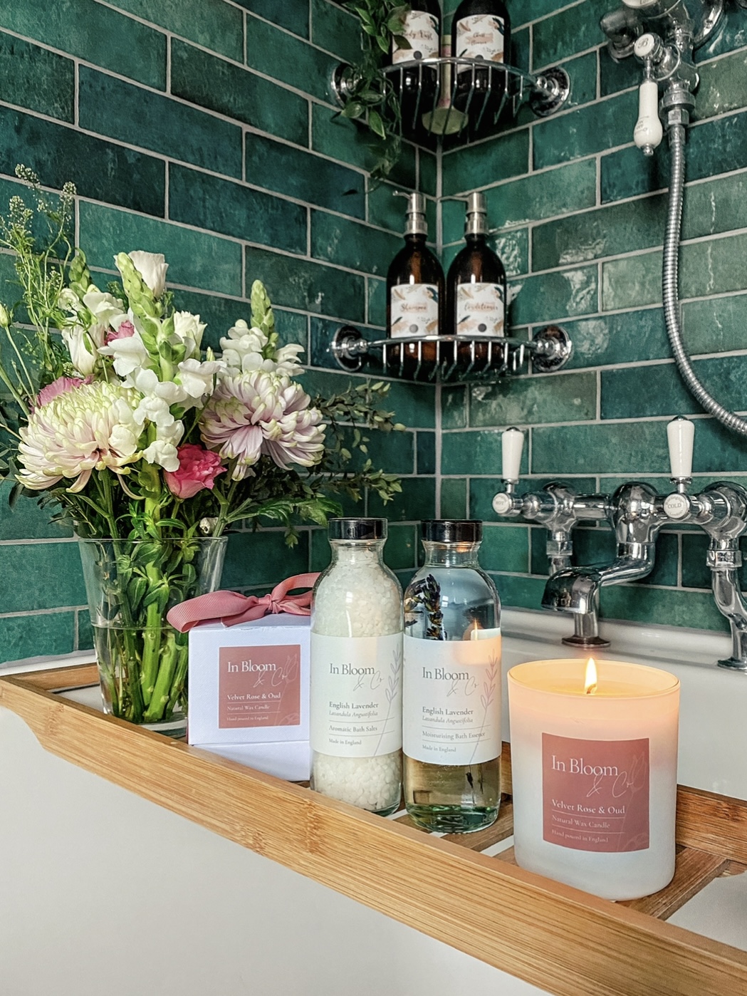Made in England luxury gifting, botanical, English lavender bath products, gifts for her, self care range