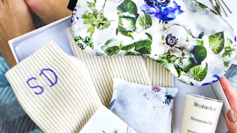 Our classic bed socks. Hand embroidered in Sussex