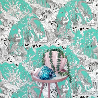 Mermaids (Aqua) Wallpaper