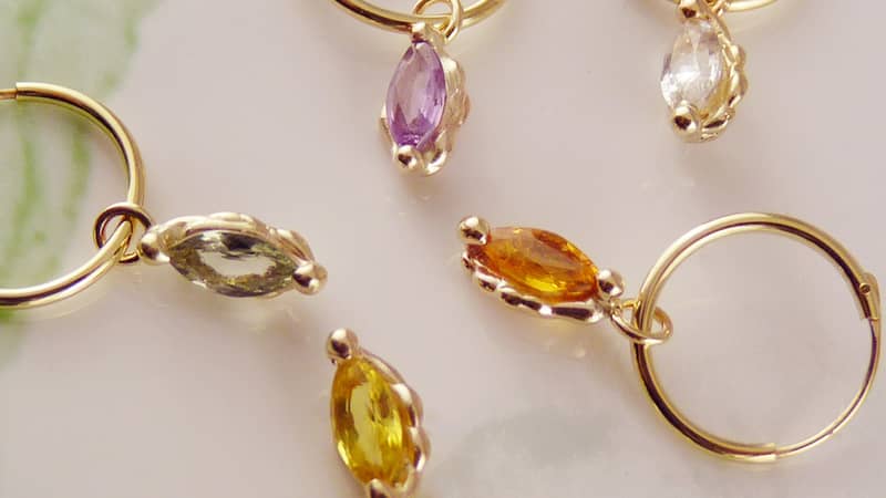 Marquise Sapphire Hoop Charms