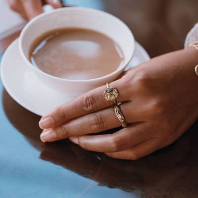 handmade silver and gold teardrop molten pendant necklaces