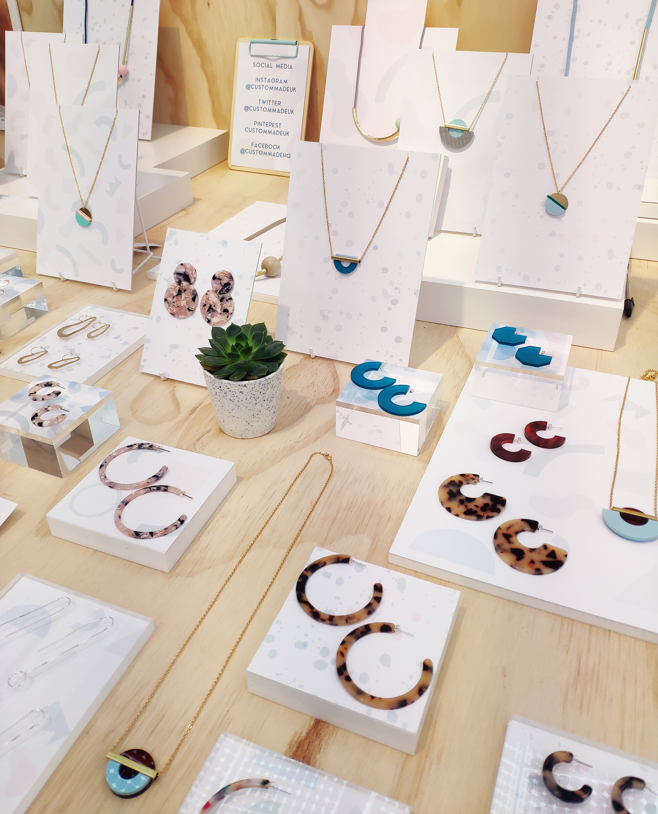 custom made products including earrings, necklaces all hand made in the UK