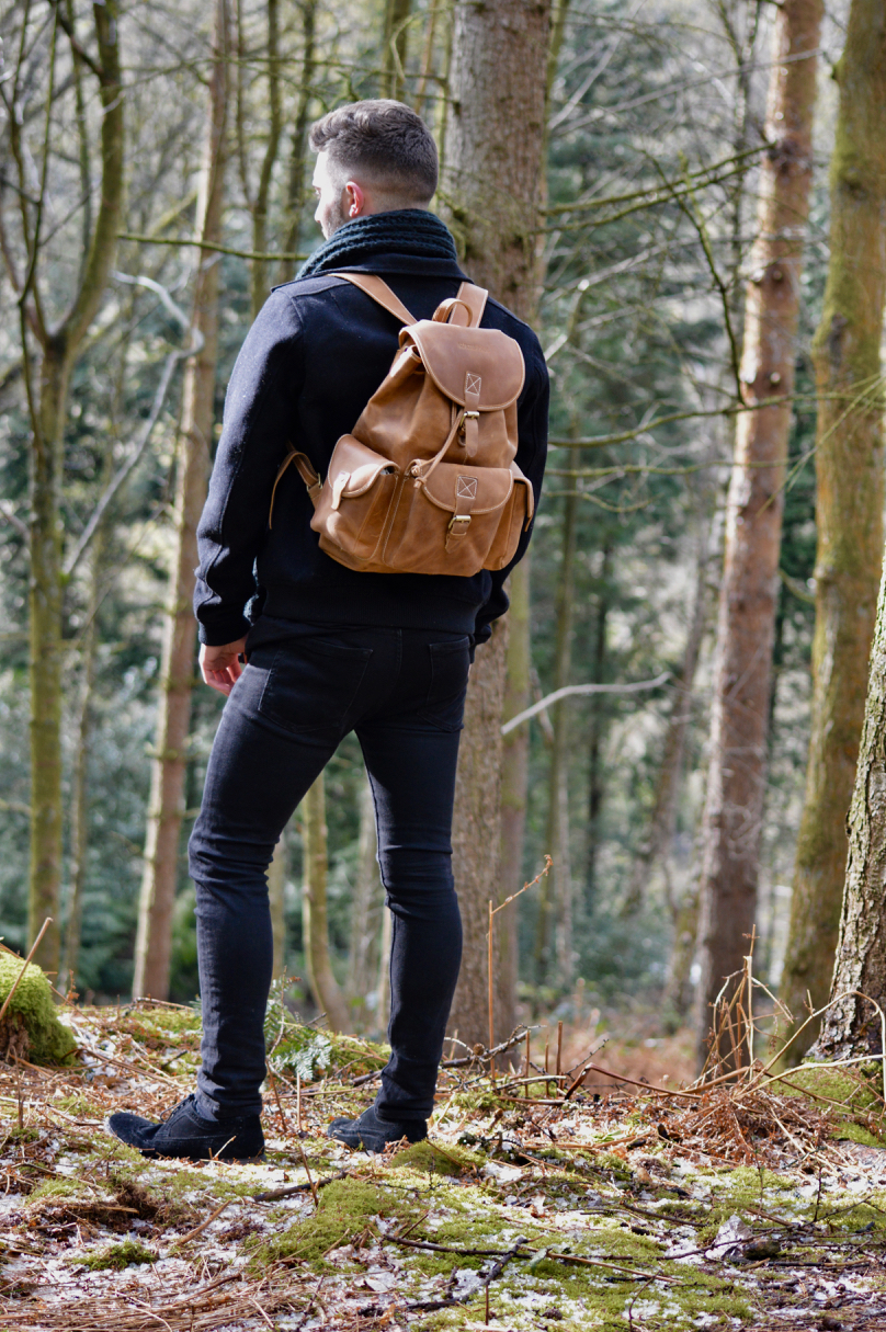 Kurtis Paul Mens Leather Backpack