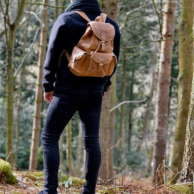 Kurtis Paul Mens Leather Backpack