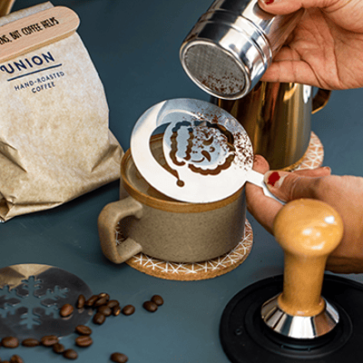 xmas coffee stencil gift set