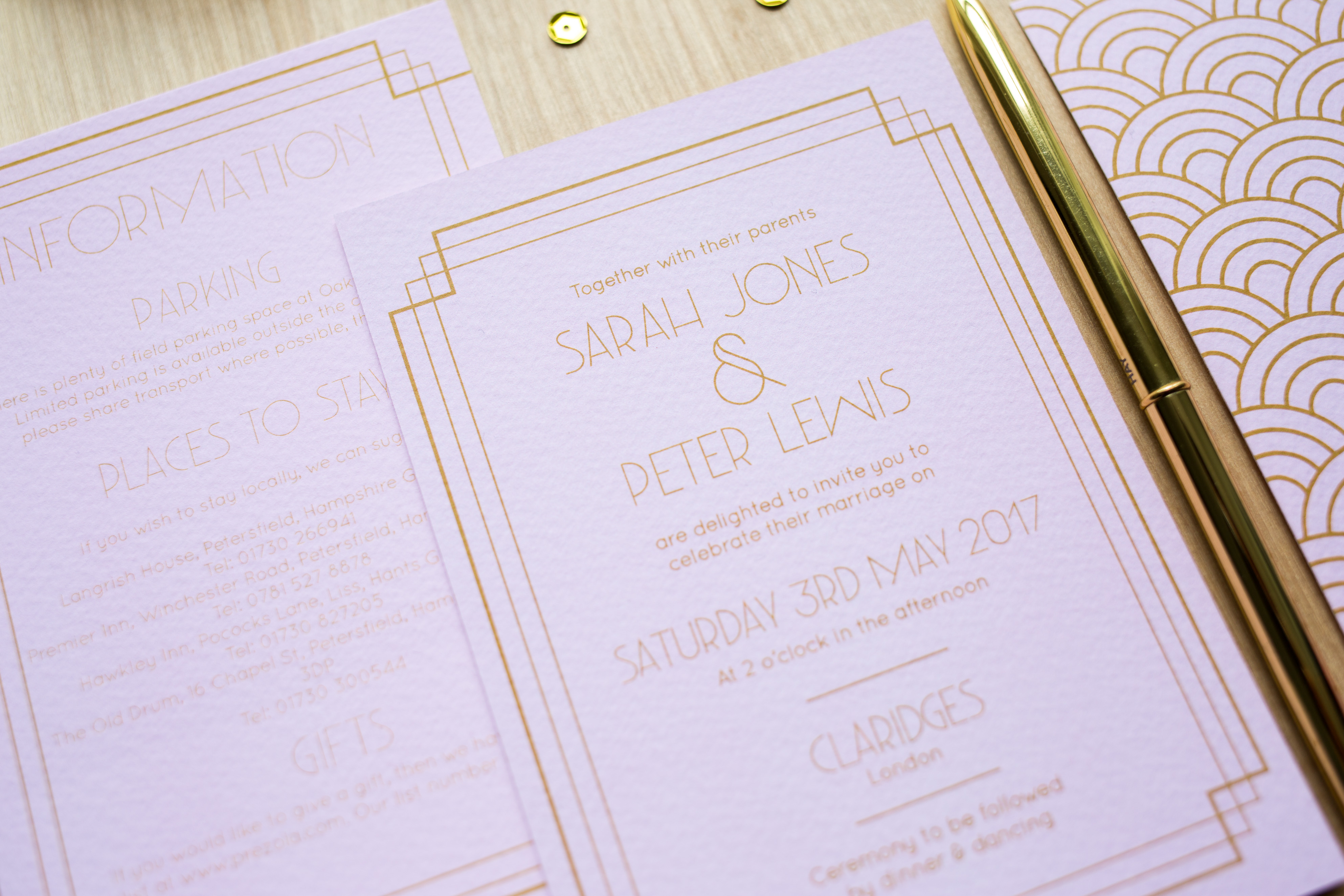 Art Deco Wedding Stationery