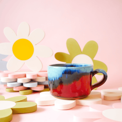 Jesmonite Daisy Coasters